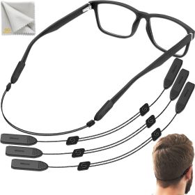 Adjustable Glasses Strap L Size 15 inch 3 Pcs Eyeglasses Strap Holders No Tail Sunglasses Strap for Men Women Eye Glasses Holders Around Head or