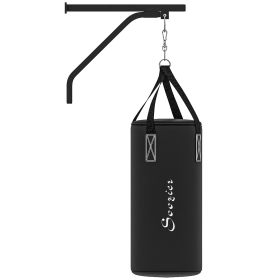 Heavy Bag Wall Mount Set, Unfilled Punching Bag Hanger with Boxing Gloves for Muay Thai and MMA Training (Option: Black-500x180x210 mm)