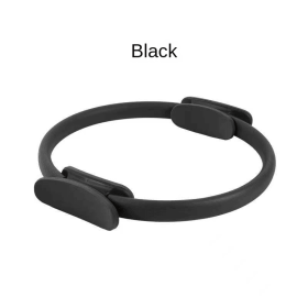 1pc Pilates Yoga Resistance Ring For Arm Leg Back Muscle Training; Home Fitness Workout Accessories (Color: Black)