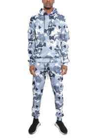 FULL CAMO HOODIE COTTON SWEAT SET (Color: KHAKI, size: S)