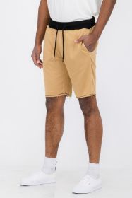 WeRaw Cut Sweat Shorts (Color: ORANGE CAMO, size: L)