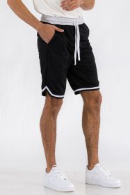 Solid Athletic Basketball Sports Shorts (Color: Black, size: S)