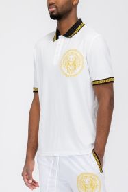 Lion Head Polo Shirt (Color: Red, size: L)