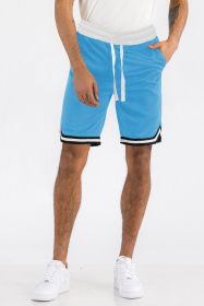 Solid Athletic Basketball Sports Shorts (Color: AQUA, size: 2XL)