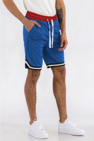 Solid Athletic Basketball Sports Shorts (Color: ROYAL, size: XL)