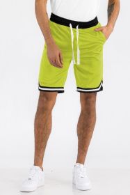 Solid Athletic Basketball Sports Shorts (Color: LIME, size: L)