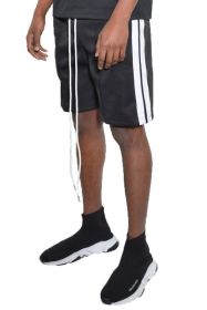 Side Stripe Tape Shorts (Color: Black, size: S)