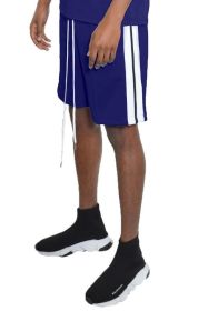 Side Stripe Tape Shorts (Color: NAVY, size: 2XL)