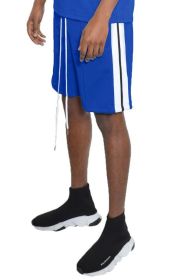 Side Stripe Tape Shorts (Color: ROYAL, size: 2XL)
