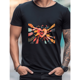 Celebrate in Style with This 100% Cotton Men's Valentine's Day Tee (Style: 77)