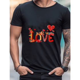 Celebrate in Style with This 100% Cotton Men's Valentine's Day Tee (Style: 78)