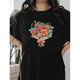 Casual Women's Cotton T-Shirt with Bow Detail - Trendy and Comfortable for Every Season (Style: 196)