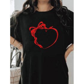 Casual Women's Cotton T-Shirt with Bow Detail - Trendy and Comfortable for Every Season (Style: 222)