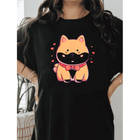 Casual Women's Cotton T-Shirt with Bow Detail - Trendy and Comfortable for Every Season (Style: 207)