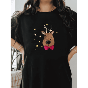 Casual Women's Cotton T-Shirt with Bow Detail - Trendy and Comfortable for Every Season (Style: 213)