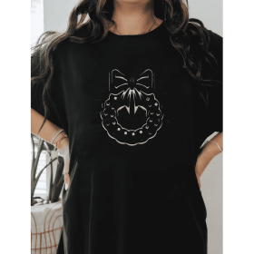 Casual Women's Cotton T-Shirt with Bow Detail - Trendy and Comfortable for Every Season (Style: 210)