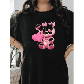 Casual Women's Cotton T-Shirt with Bow Detail - Trendy and Comfortable for Every Season (Style: 228)