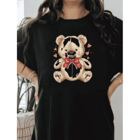 Casual Women's Cotton T-Shirt with Bow Detail - Trendy and Comfortable for Every Season (Style: 245)