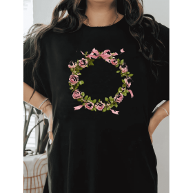 Casual Women's Cotton T-Shirt with Bow Detail - Trendy and Comfortable for Every Season (Style: 287)