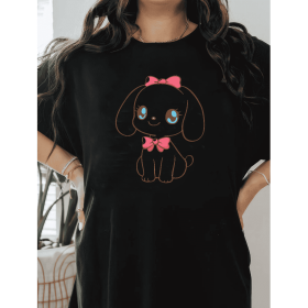 Casual Women's Cotton T-Shirt with Bow Detail - Trendy and Comfortable for Every Season (Style: 258)