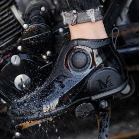 Motorcycle Rain Boots Men's Summer Youth Outdoor Non-slip Wading Shoes Fashion Low Top Flat Work Shoes Rubber Shoes (Option: Black-41)